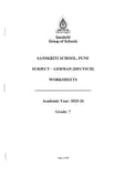 SS WORKSHEET CLASS 7 GERMAN 2025-2026