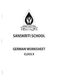 SANSKRITI WORKSHEET CLASS 10 GERMAN SET 2026-27
