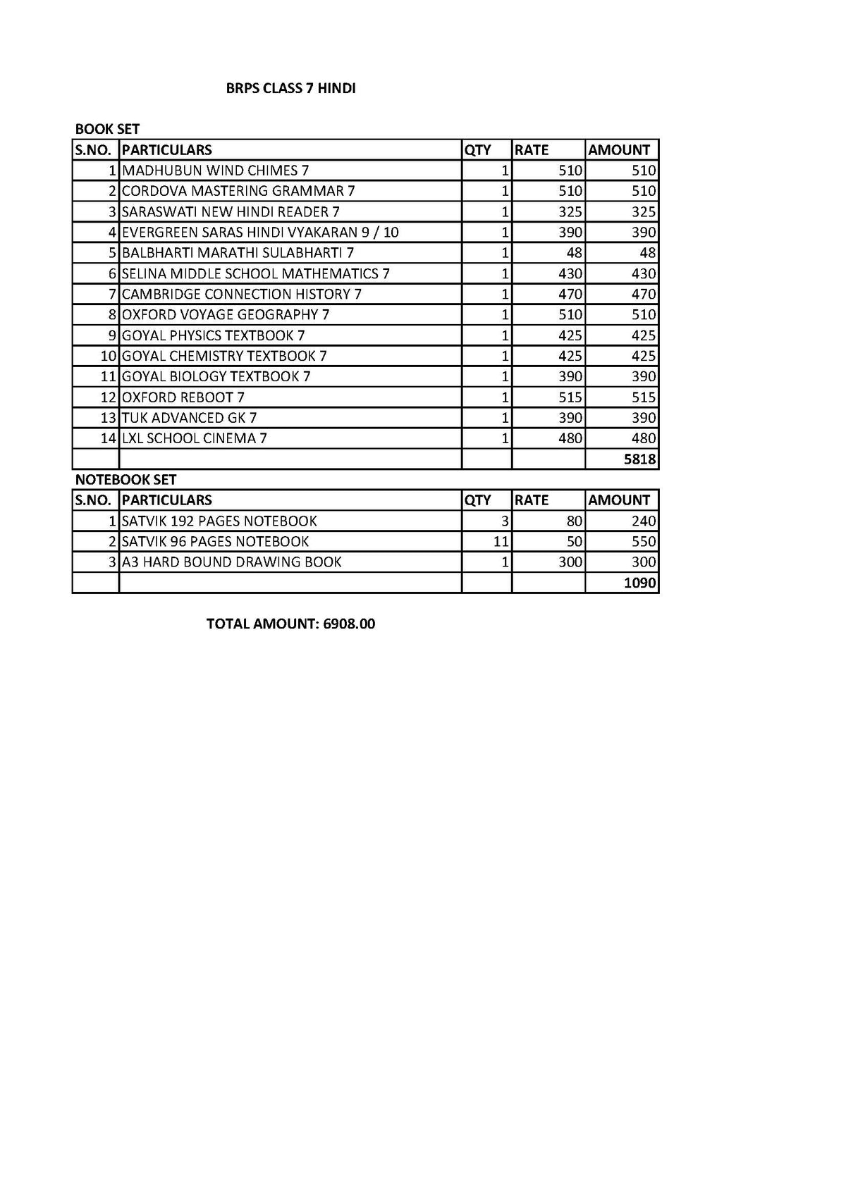 BRPS CLASS 7 HINDI 2024-2025