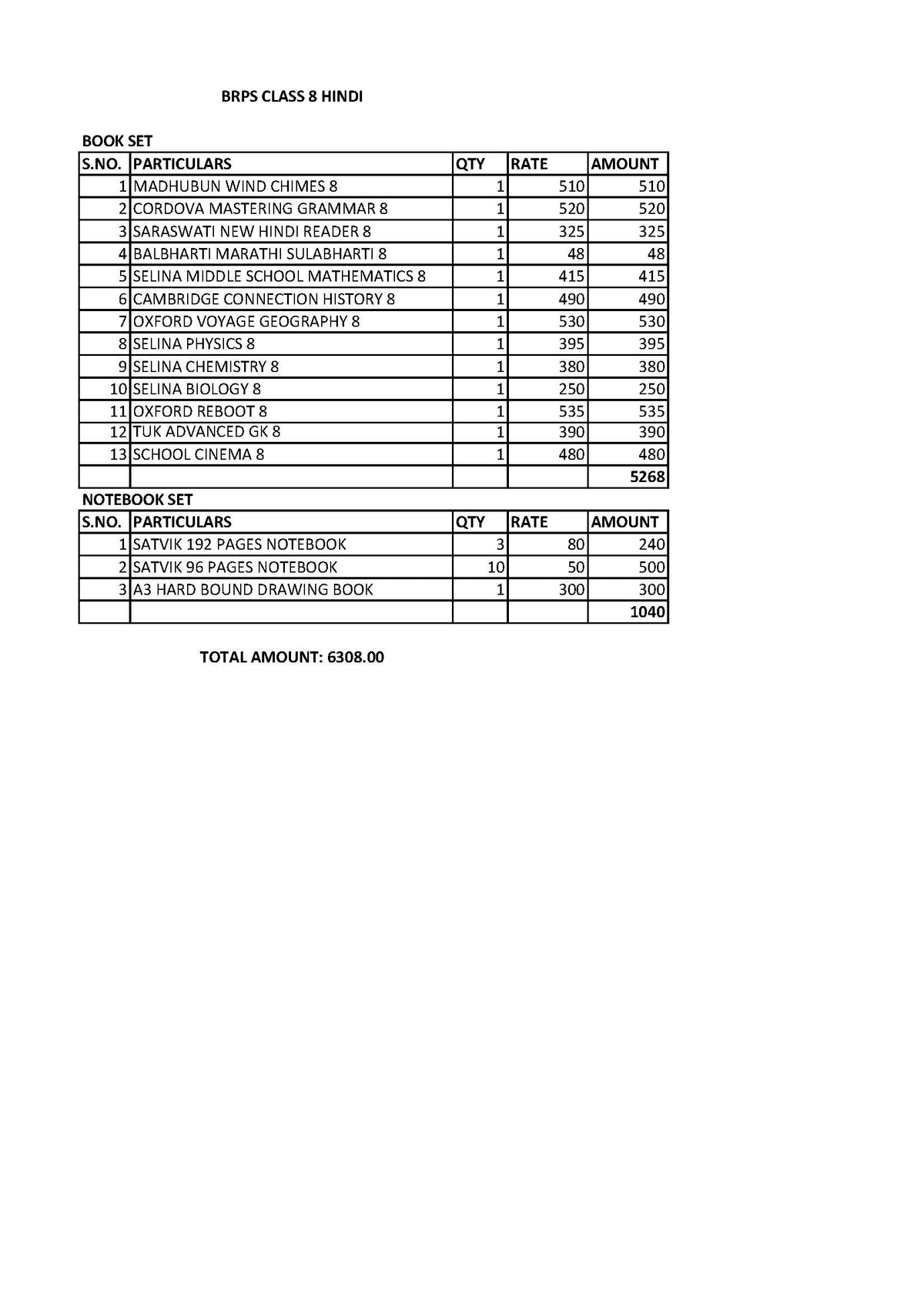 BRPS CLASS 8 HINDI 2024-2025