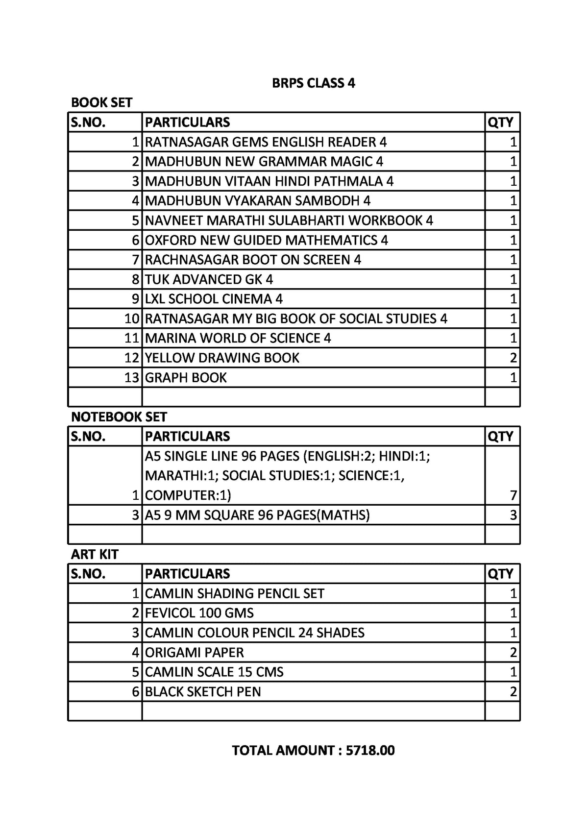 BRPS CLASS 4 SET 2024-2025