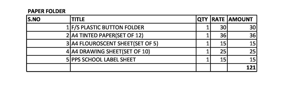 PAWAR PUBLIC SCHOOL NURSERY PAPER FOLDER 2024-2025