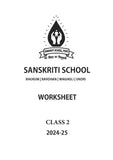 SANSKRITI SCHOOL CLASS 2 WORKSHEET SET