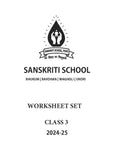 SANSKRITI SCHOOL CLASS 3 WORKSHEET SET