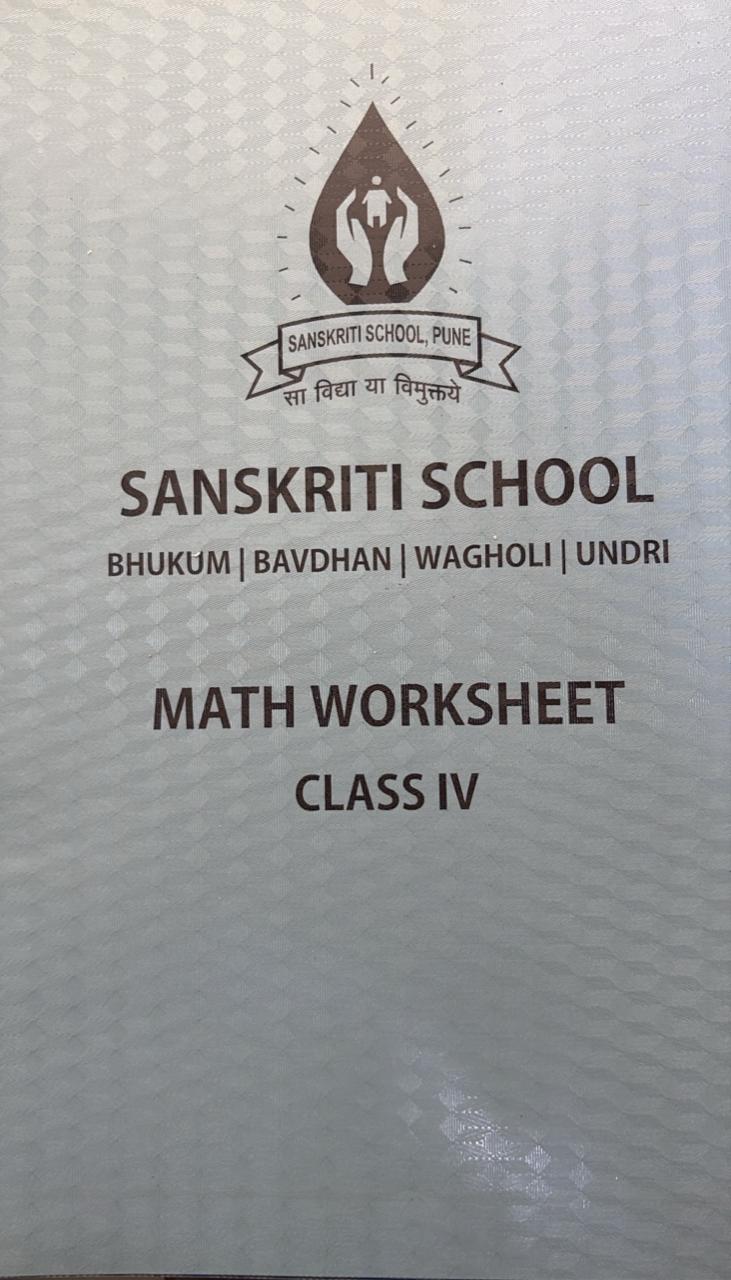 SANSKRITI CLASS 4 MATH WORKSHEET