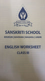 SANSKRITI CLASS 3 ENGLISH WORKSHEET