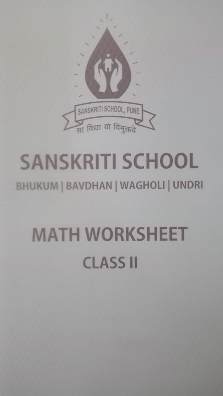 SANSKRITI CLASS 2 MATH WORKSHEET