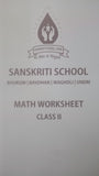 SANSKRITI CLASS 2 MATH WORKSHEET