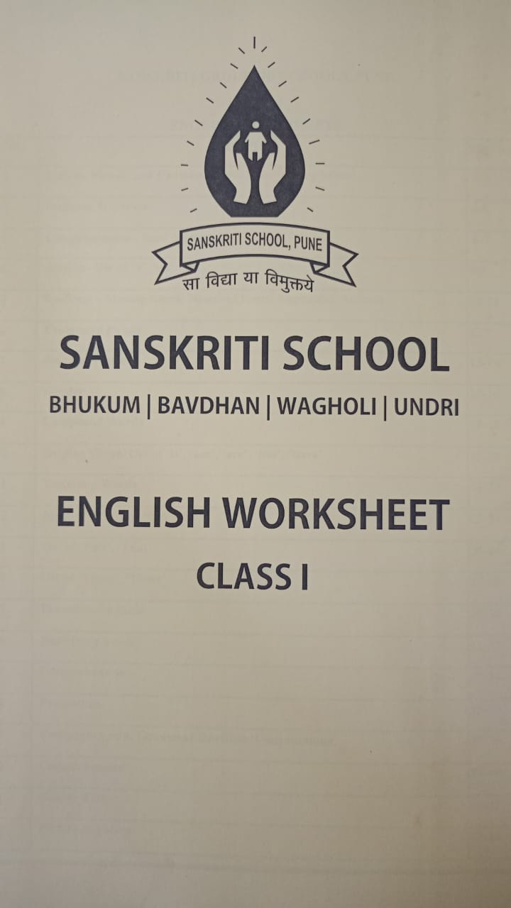 SANSKRITI CLASS 1 ENGLISH WORKSHEET